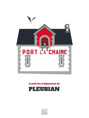 Affiche minimaliste et vintage bretagne pleubian port la chaine
