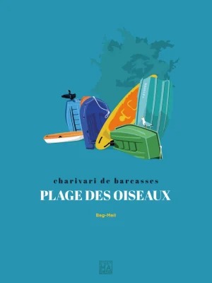 Affiche minimaliste et vintage bretagne beg meil plage oiseaux