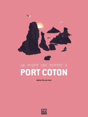 Affiche minimaliste et vintage bretagne belle ile en mer aiguilles de port coton