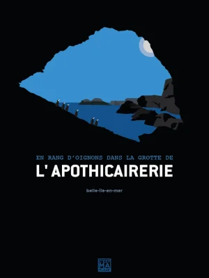 Affiche minimaliste et vintage bretagne belle ile en mer apothicairerie