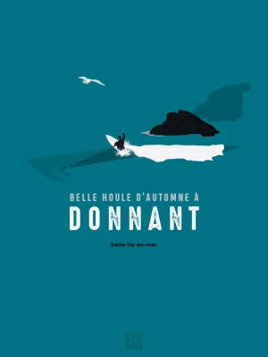 Affiche minimaliste et vintage bretagne belle ile en mer donnant