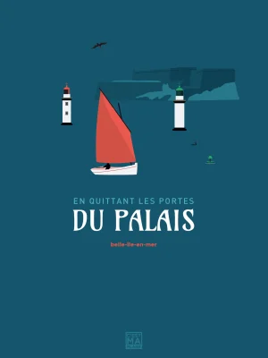 Affiche minimaliste et vintage bretagne belle ile en mer le palais
