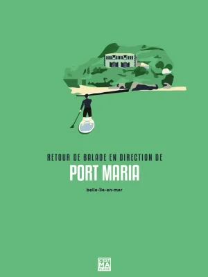 Affiche minimaliste et vintage bretagne belle ile en mer port maria