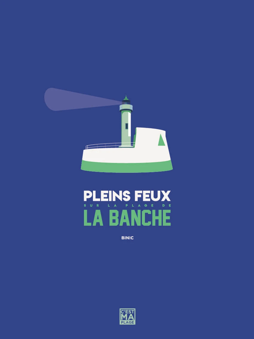 Affiche minimaliste et vintage bretagne binic banche