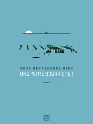 Affiche minimaliste et vintage bretagne cancale parcs huitres