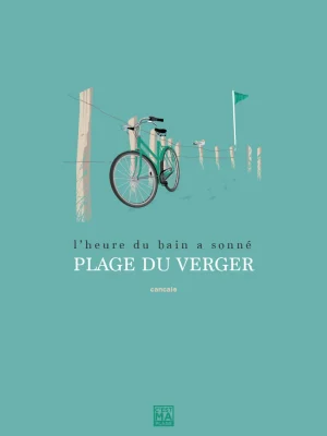 Affiche minimaliste et vintage bretagne cancale plage verger