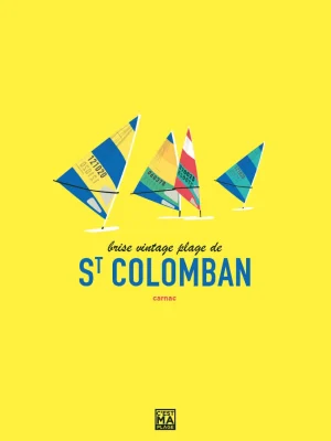 Affiche minimaliste et vintage bretagne carnac saint colomban