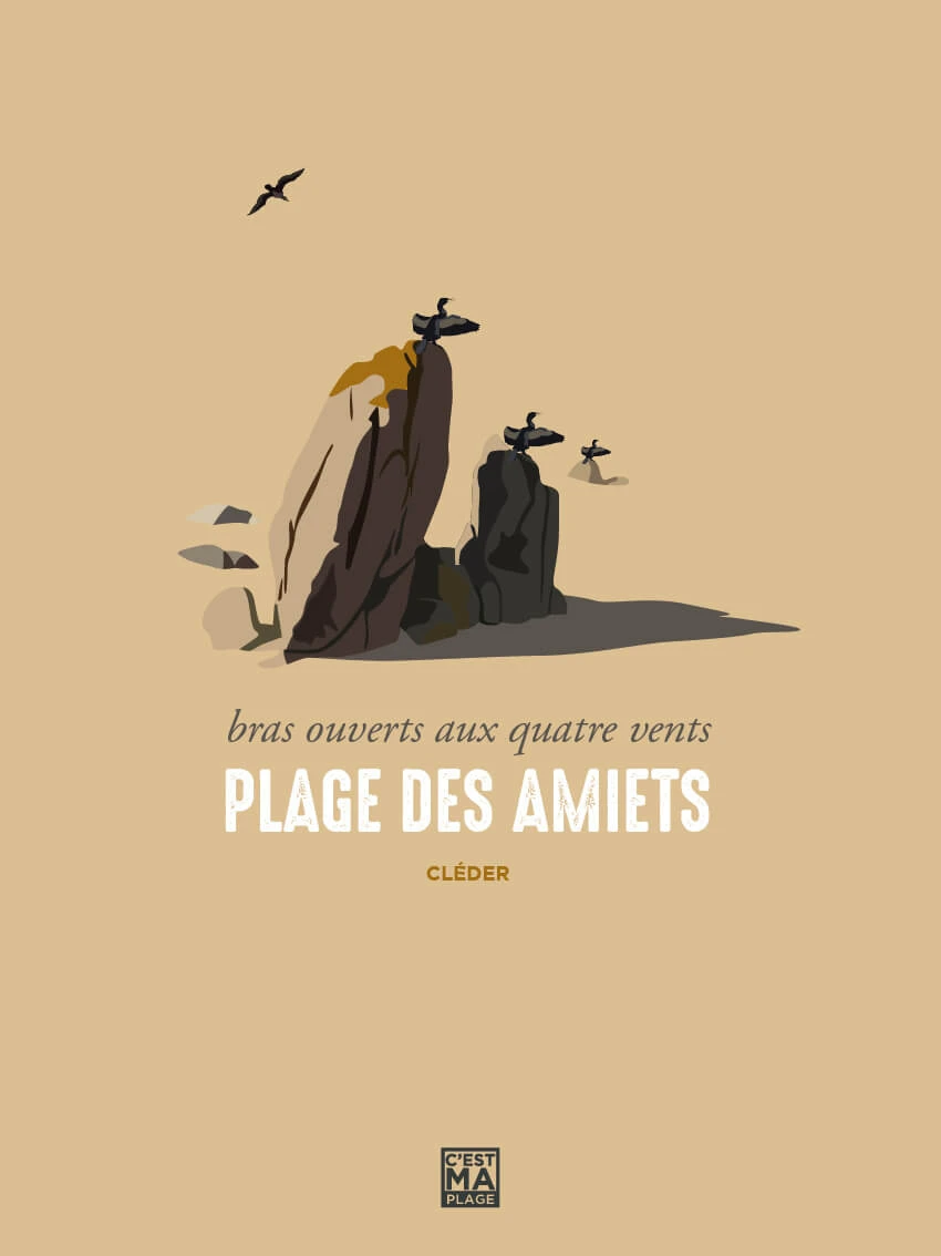 Affiche minimaliste et vintage bretagne cleder amiets