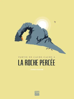 Affiche minimaliste et vintage bretagne clohars carnoet roche percee