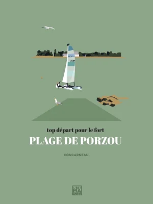 Affiche minimaliste et vintage bretagne concarneau porzou