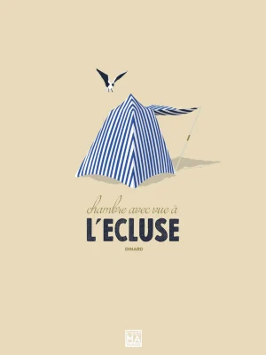 Affiche minimaliste et vintage bretagne dinard ecluse tente
