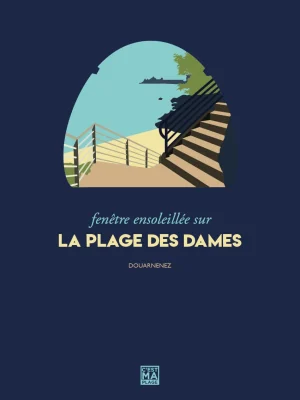 Affiche minimaliste et vintage bretagne douarnenez plage dames
