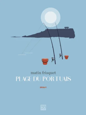 Affiche minimaliste et vintage bretagne erquy plage du portuais