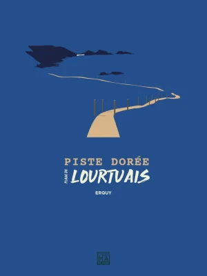 Affiche minimaliste et vintage bretagne erquy plage lourtuais