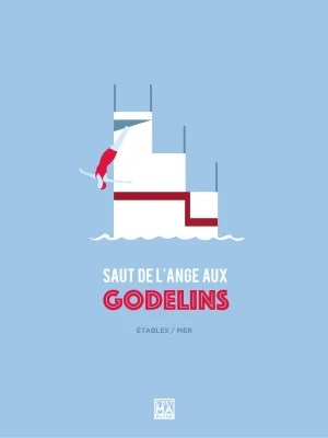 Affiche minimaliste et vintage bretagne etables sur mer godelins