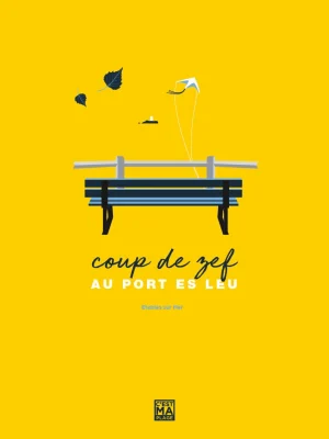 Affiche minimaliste et vintage bretagne etables sur mer port es leu