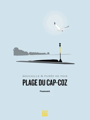 Affiche minimaliste et vintage bretagne fouesnant cap coz