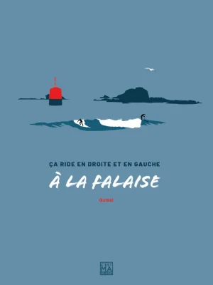 Affiche minimaliste et vintage bretagne guidel la falaise