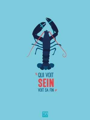 Affiche minimaliste et vintage bretagne ile de sein