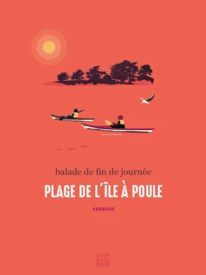 Affiche minimaliste et vintage bretagne kerbors ile a poule