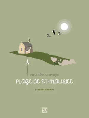 Affiche minimaliste et vintage bretagne lamballe armor plage saint maurice