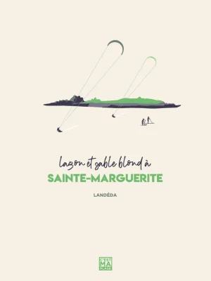 Affiche minimaliste et vintage bretagne landeda ste marguerite