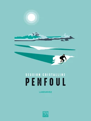 Affiche minimaliste et vintage bretagne landunvez penfoul