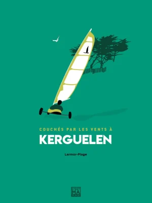 Affiche minimaliste et vintage bretagne larmor plage kerguelen