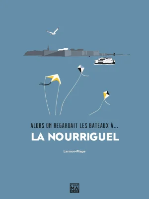 Affiche minimaliste et vintage bretagne larmor plage nourriguel