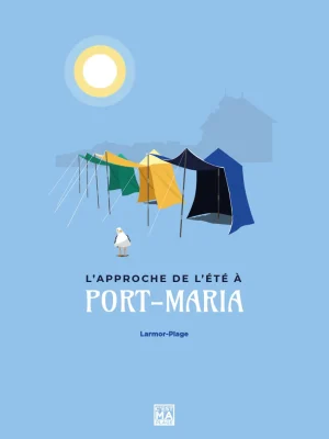 Affiche minimaliste et vintage bretagne larmor port maria