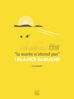 Affiche minimaliste et vintage bretagne le conquet blancs sablons