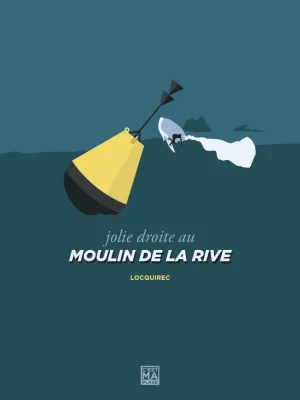 Affiche minimaliste et vintage bretagne locquirec moulin de la rive