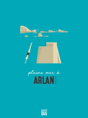 Affiche minimaliste et vintage bretagne ouessant arlan