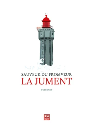 Affiche minimaliste et vintage bretagne ouessant phare jument