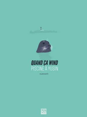 Affiche minimaliste et vintage bretagne ouessant yusin