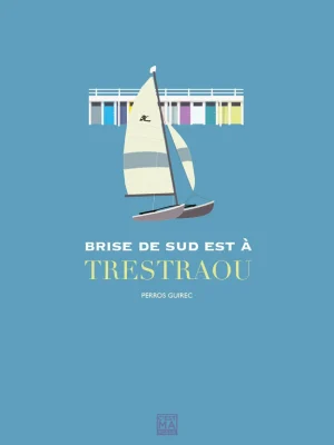 Affiche minimaliste et vintage bretagne perros guirec trestraou