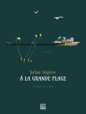 Affiche minimaliste et vintage bretagne pleneuf val andre grande plage