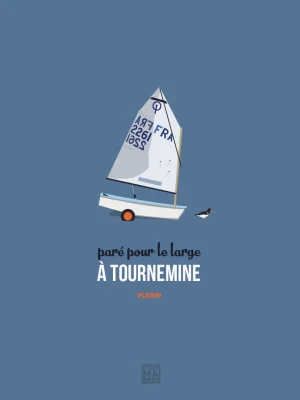 Affiche minimaliste et vintage bretagne plerin tournemine