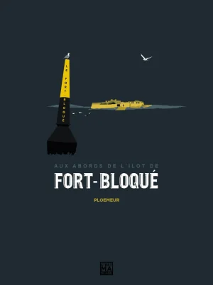 Affiche minimaliste et vintage bretagne ploemeur fort bloque