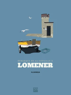 Affiche minimaliste et vintage bretagne ploemeur lomener