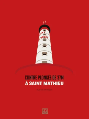 Affiche minimaliste et vintage bretagne plougonvelin saint mathieu