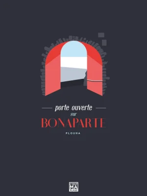 Affiche minimaliste et vintage bretagne plouha bonaparte marine