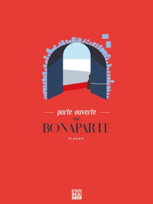 Affiche minimaliste et vintage bretagne plouha bonaparte rouge