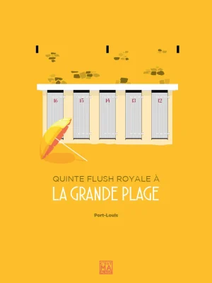 Affiche minimaliste et vintage bretagne port louis grande plage