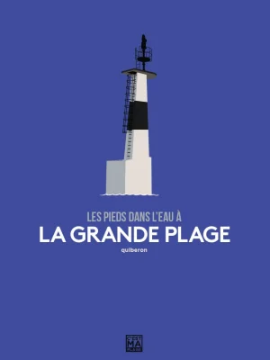Affiche minimaliste et vintage bretagne quiberon grande plage tourelle
