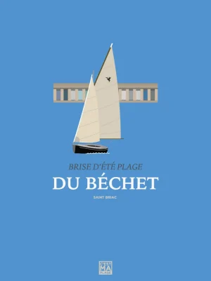Affiche minimaliste et vintage bretagne saint briac bechet