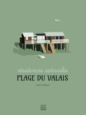 Affiche minimaliste et vintage bretagne saint brieuc plage valais