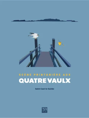 Affiche minimaliste et vintage bretagne saint cast quatre vaulx