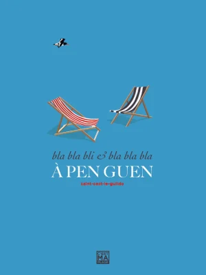 Affiche minimaliste et vintage bretagne saint jacut plage pen guen