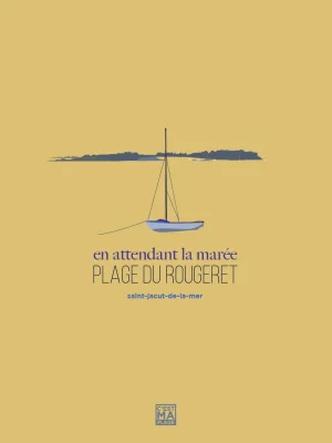 Affiche minimaliste et vintage bretagne saint jacut plage rougeret